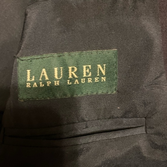 Lauren Ralph Lauren Mens Wool Suit Jacket Blazer size 40 R Black Two But… - Picture 6 of 13